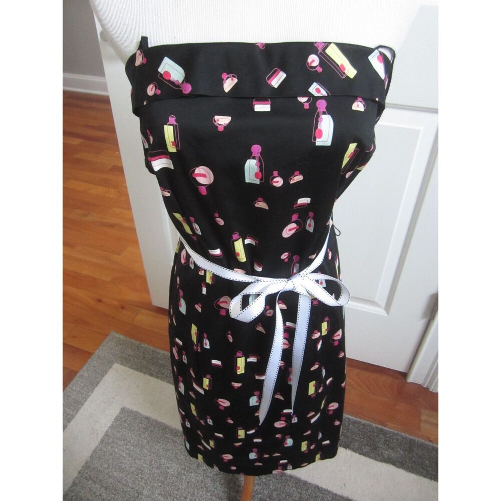 FUN VINTAGE DRESS BY LILY ACCENTED W/ PINK  PERFUME BOTTLES LARGE GREAT COSTUME